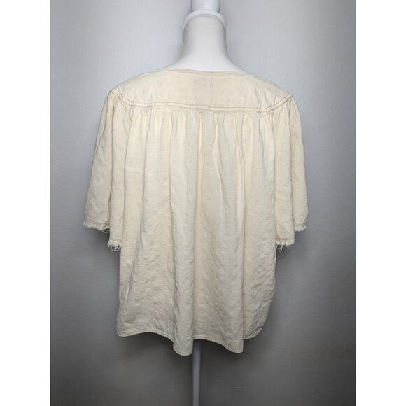 Women's ANA A New Approach Short Sleeve Top Contrast Stitching Boho Size XXL - Picture 6 of 9